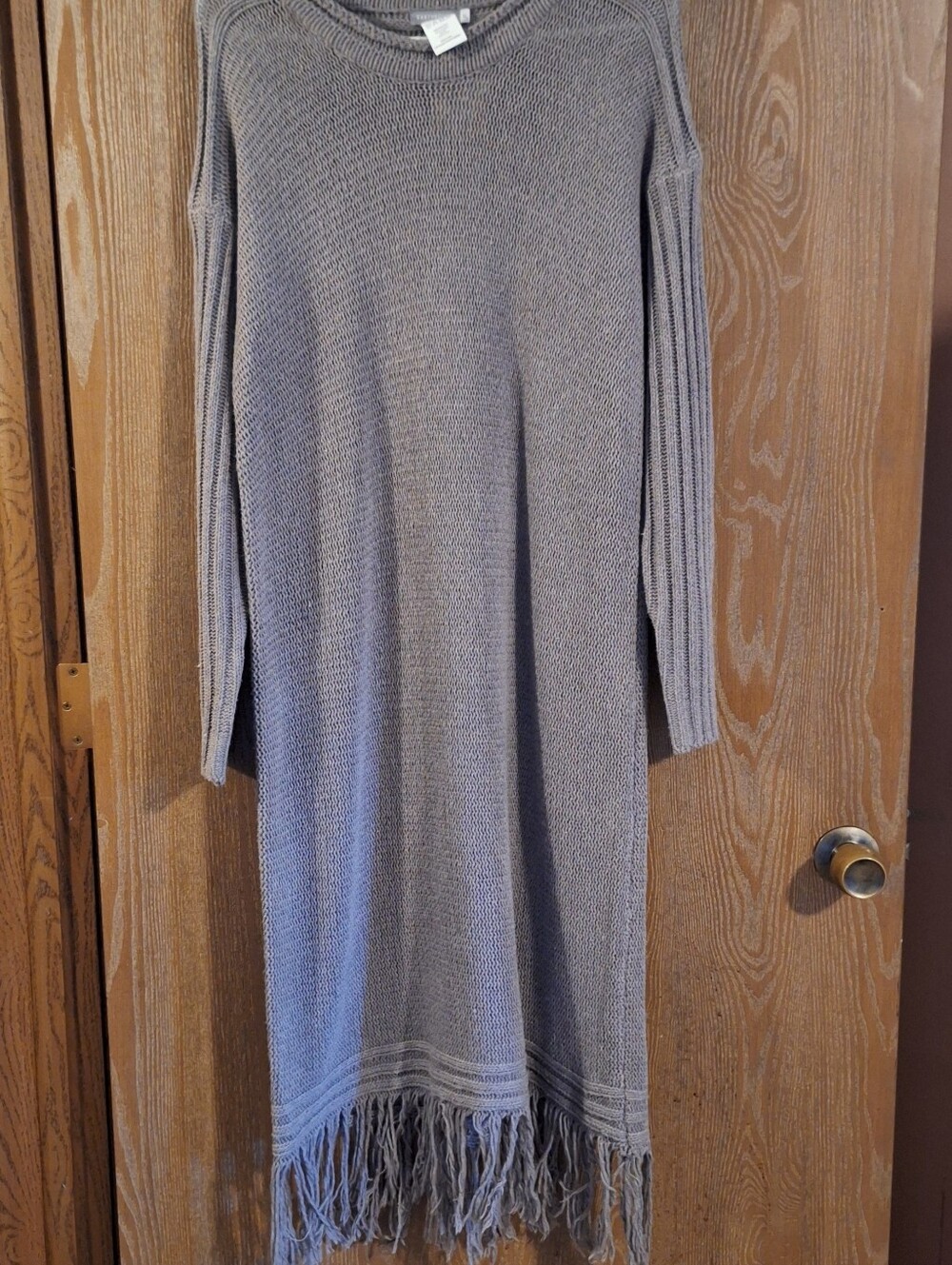 EARTHBOUND Women’s Light Gray Crewneck Knit Sweater Dress